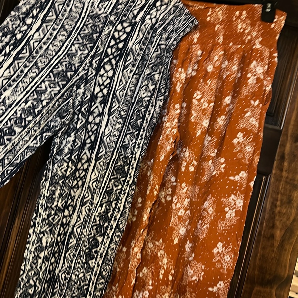 Chic Black and Orange Wide Leg Pants- By One Get One!